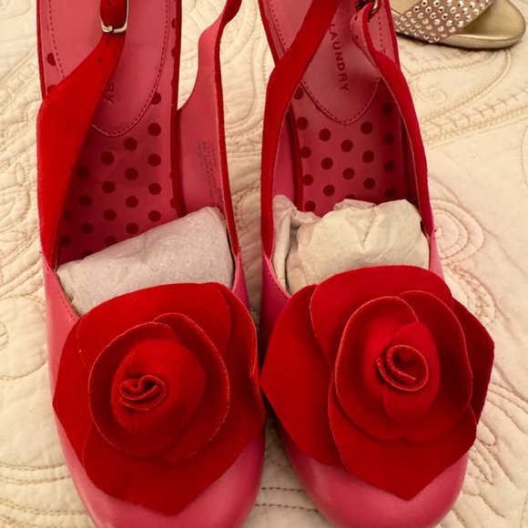 8M Pink Smooth Leather and Red Suede 4" Heels - NWOT - Picture 8 of 8